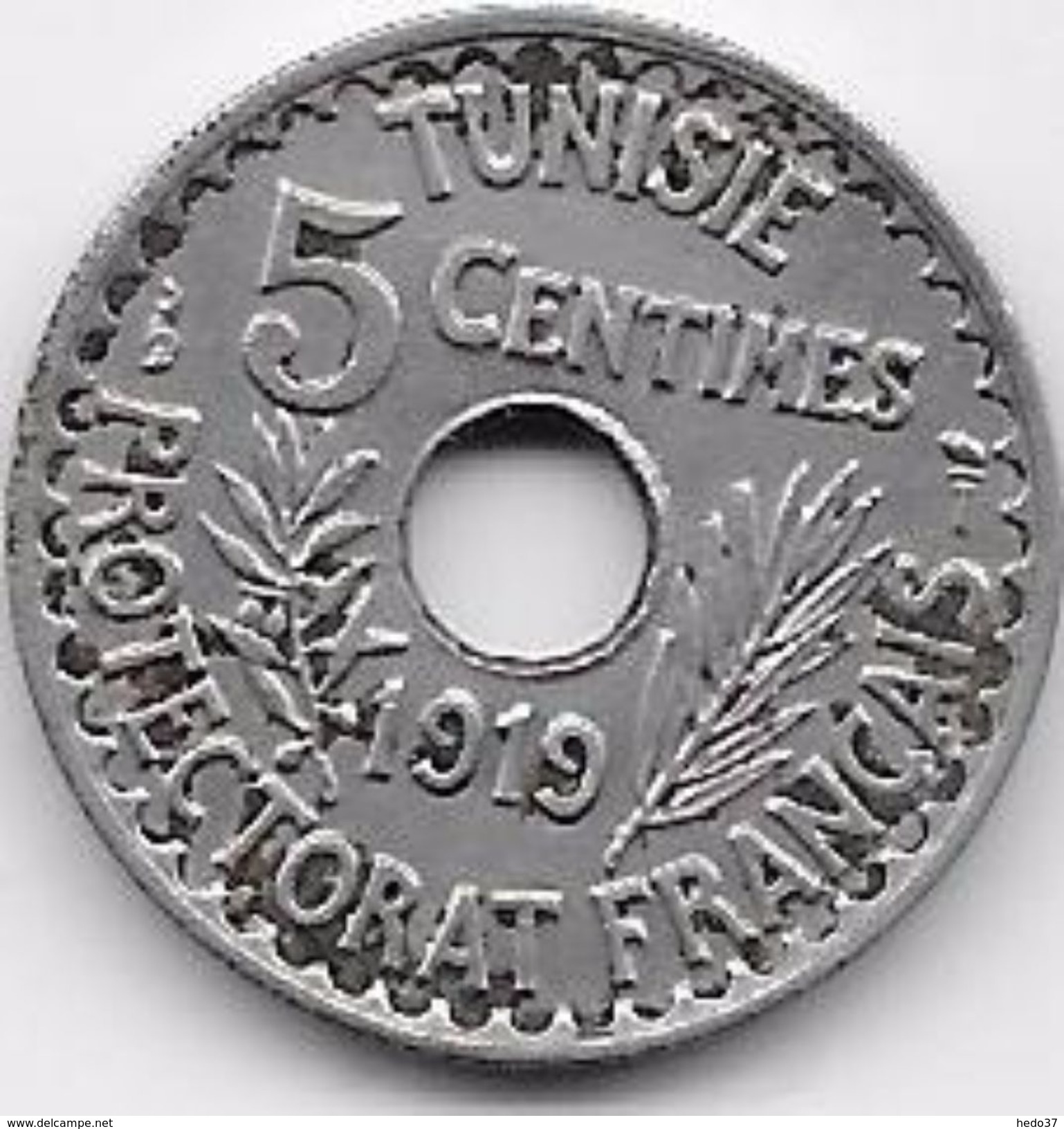 Tunisie 5 Centimes 1919 - Altri – Africa