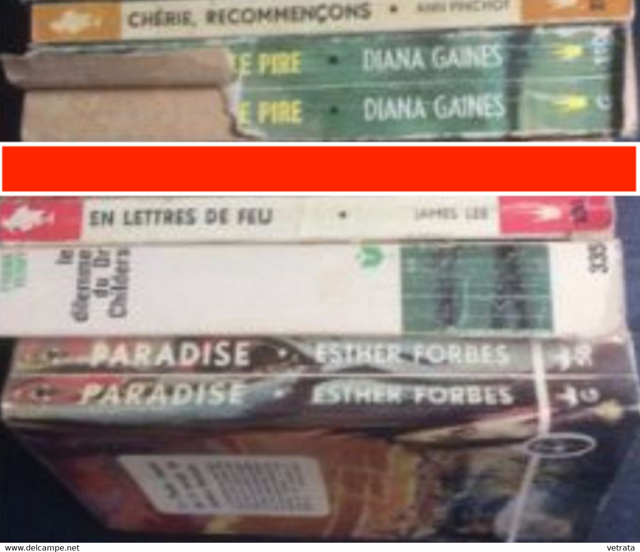 5 livres Marabout : E. Forbes, Paradise / F. Yerby, Dilemme Du Dr Childers / J. Lee, En Lettres De Feu / A. Pinchot, Ché - Loten Van Boeken