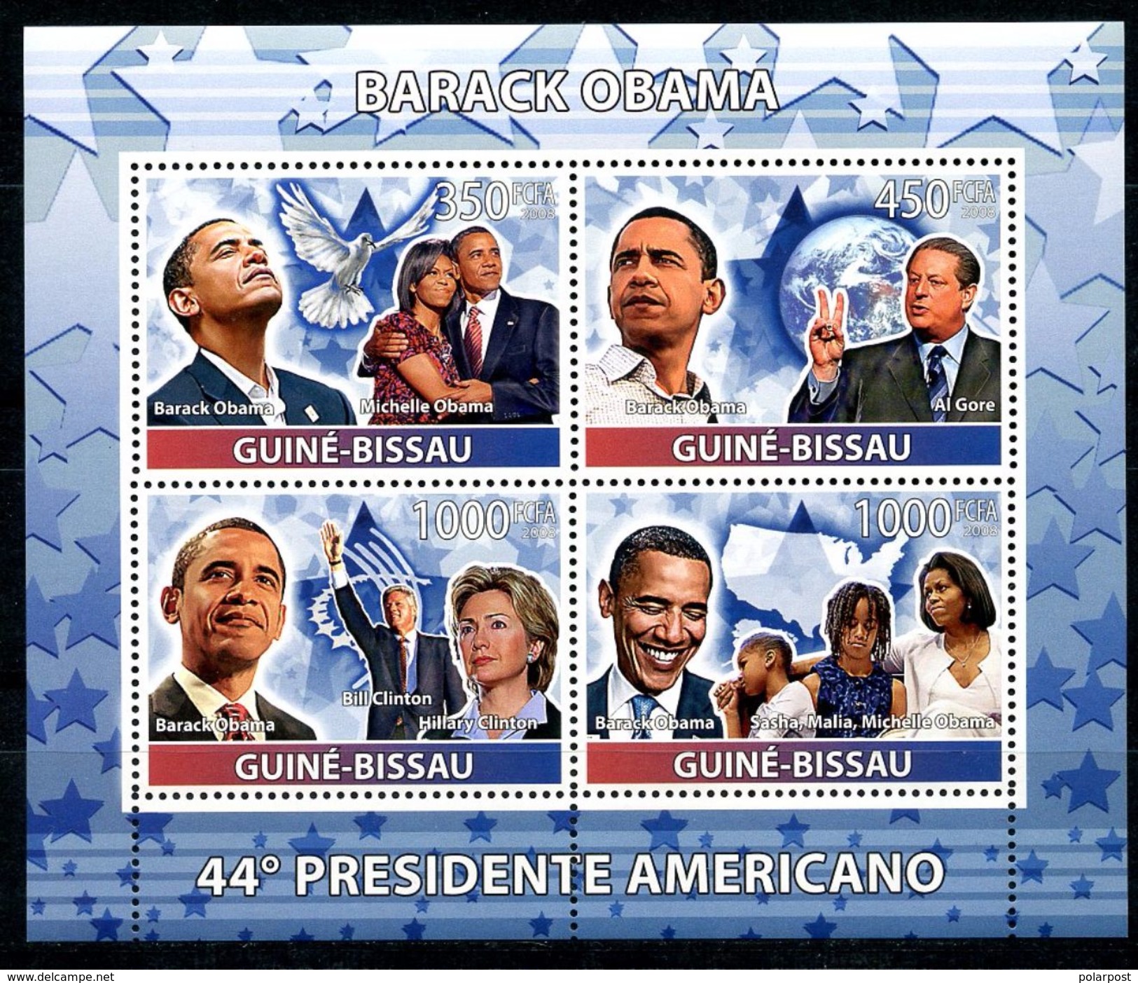 GUINEA-BISSAU 2008 GB0114 44th US President Barak Obama (NOBEL PRIZE LAUREATE) - Other & Unclassified