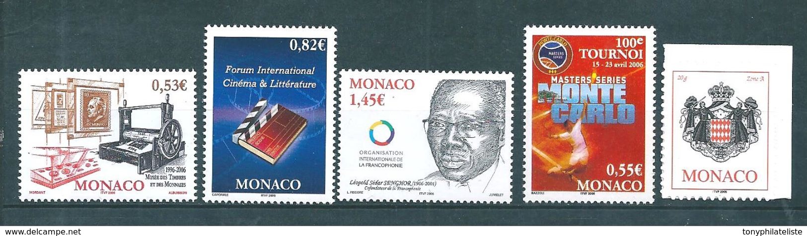 Monaco Timbres  De 2006  N°2531 A 2535  Neufs ** Parfait  Prix De La Poste,valeur Faciale - Unused Stamps