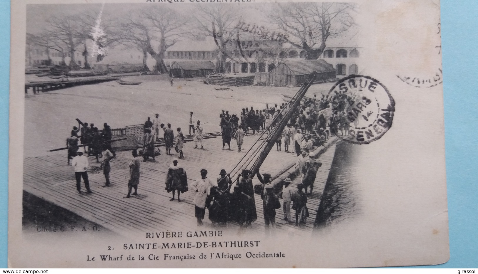 CPA Riviere Gambie Sainte Marie De Bathurst Le Wharf De La Cie Francaise De L Afrique Occidentale Manque Timbre - Gambie