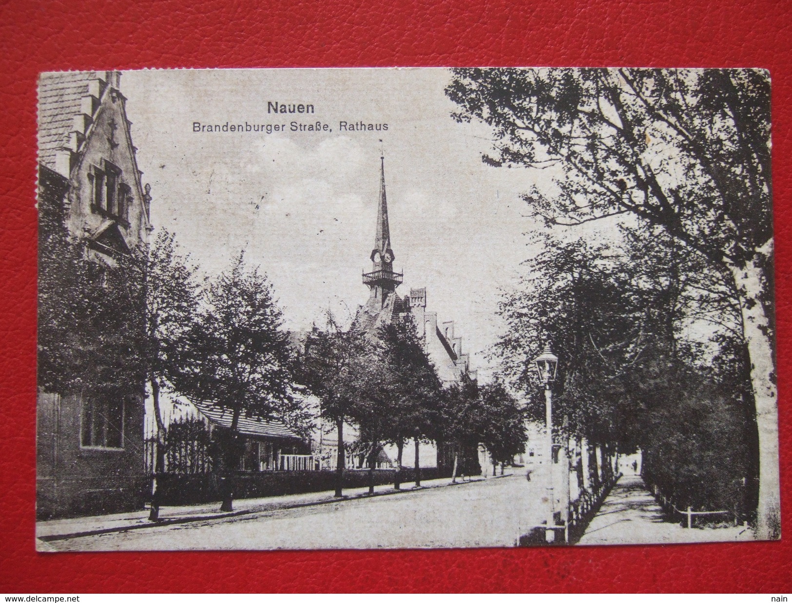 ALLEMAGNE - NAUEN - BRANDENBURGER STRASSE , RATHAUS - " CARTE TAXEE " - RARE - - Nauen