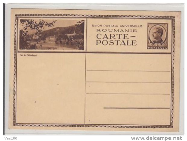 CALIMANESTI HEALTH RESORT, KING CHARLES 2ND, PC STATIONERY, ENTIER POSTAL, UNUSED, ABOUT 1938, ROMANIA - Covers & Documents