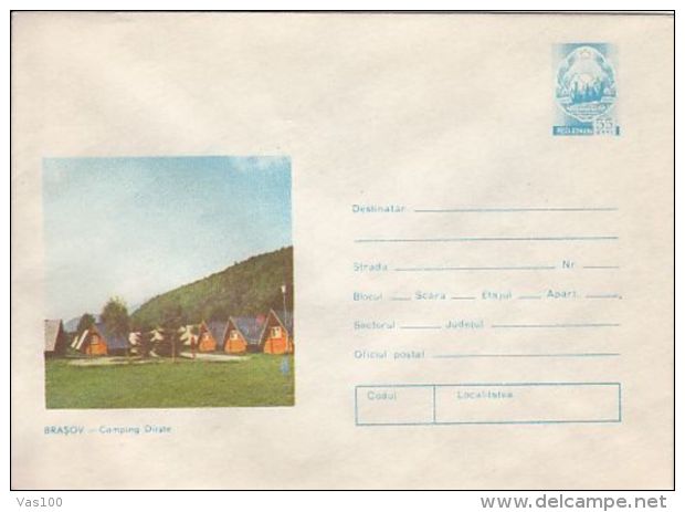 TOURISM, DARSTE CAMPING SITE, COVER STATIONERY, ENTIER POSTAL, 1976, ROMANIA - Other & Unclassified