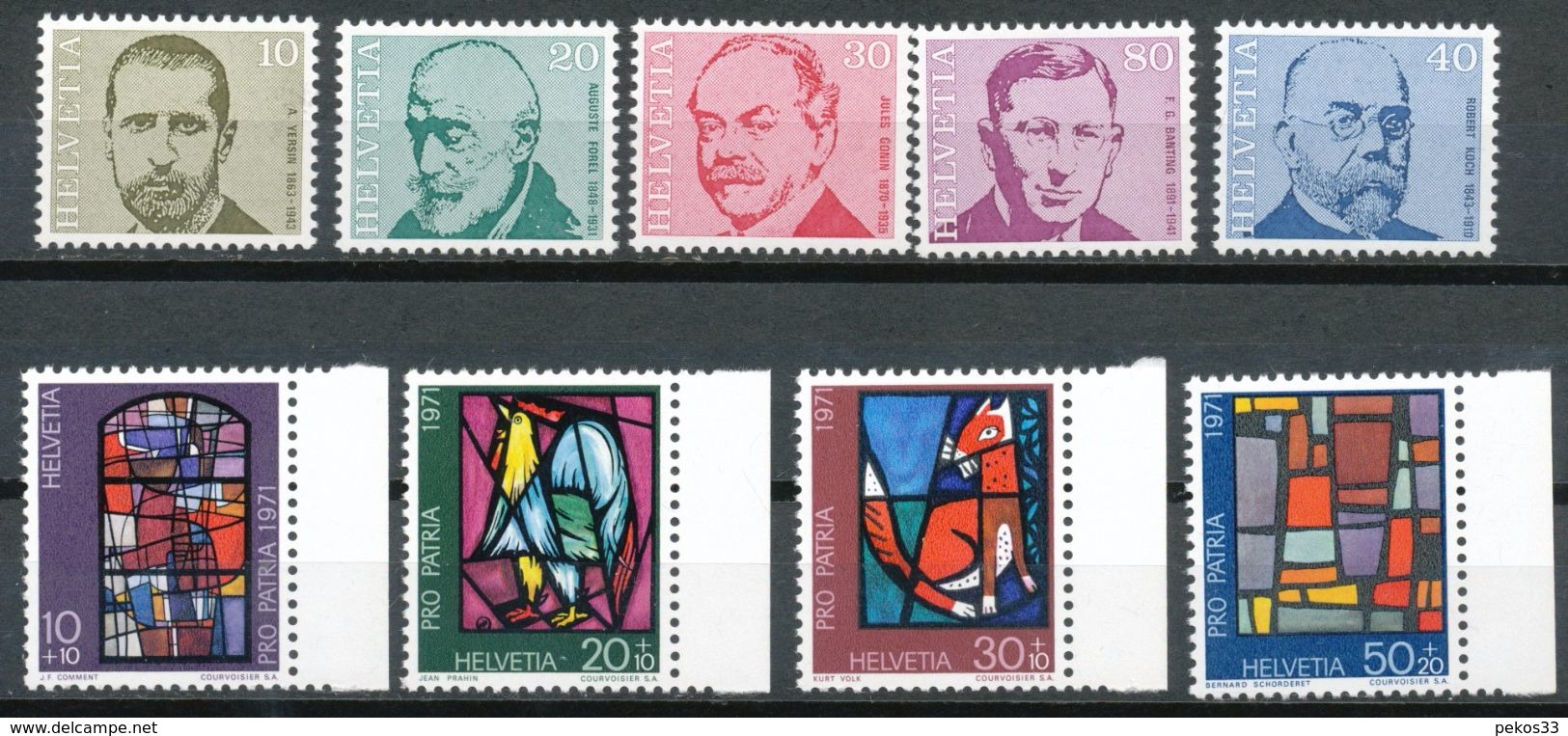 Schweiz - Mi.Nr.  949-952 + 955-959   Postfrisch - Ungebraucht