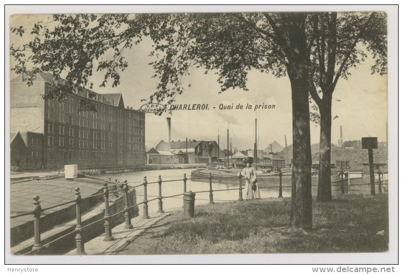 CHARLEROI : Quai De La Prison, 1912 - Péniches (f7470) - Charleroi