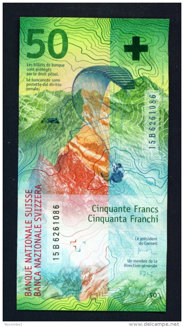 SWITZERLAND  -  2015  50 Francs  UNC (Studer And Zurbrugg) - Switzerland