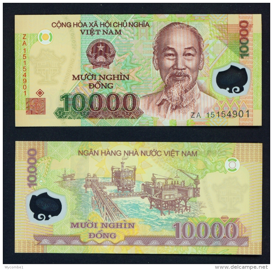 VIETNAM  -  2016  10000 Dong  Polymer  Replacement Note  UNC - Vietnam