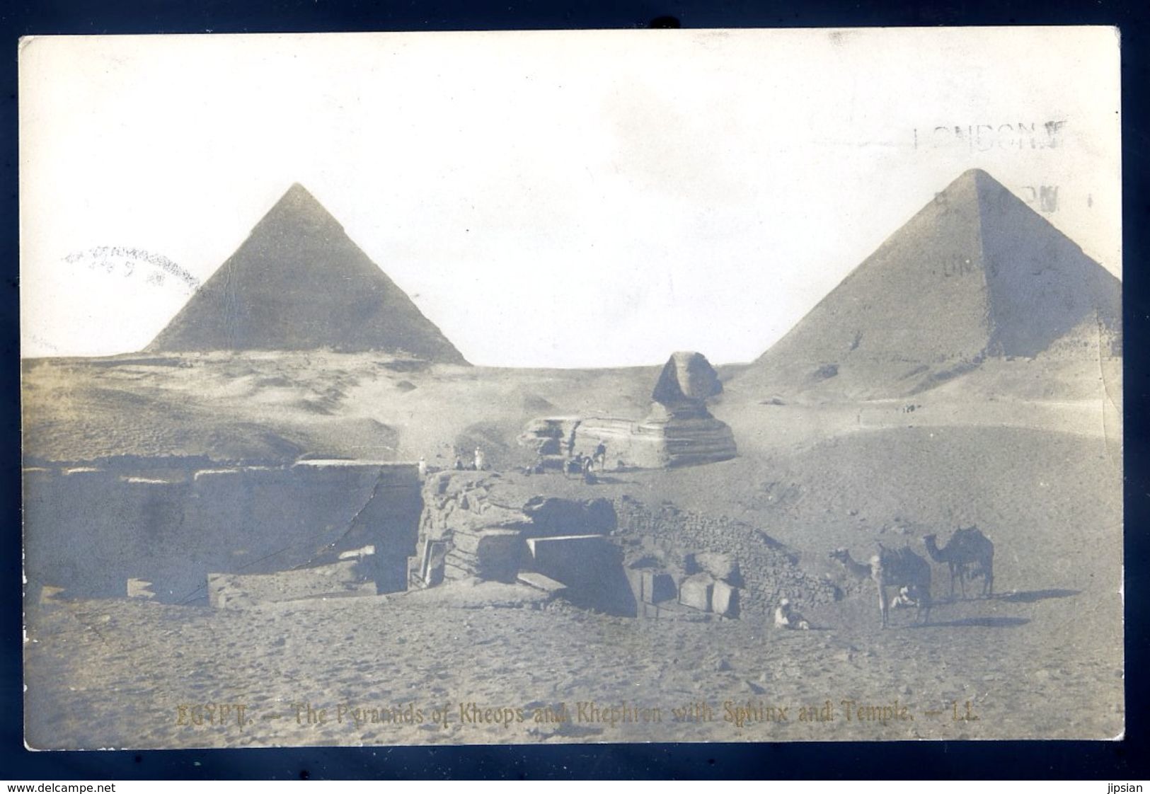 Cpa Carte Photo D' Egypte The Pyramids Of Kheops And Khephren With Sphinx And Temple   SEP17-37 - Pyramiden