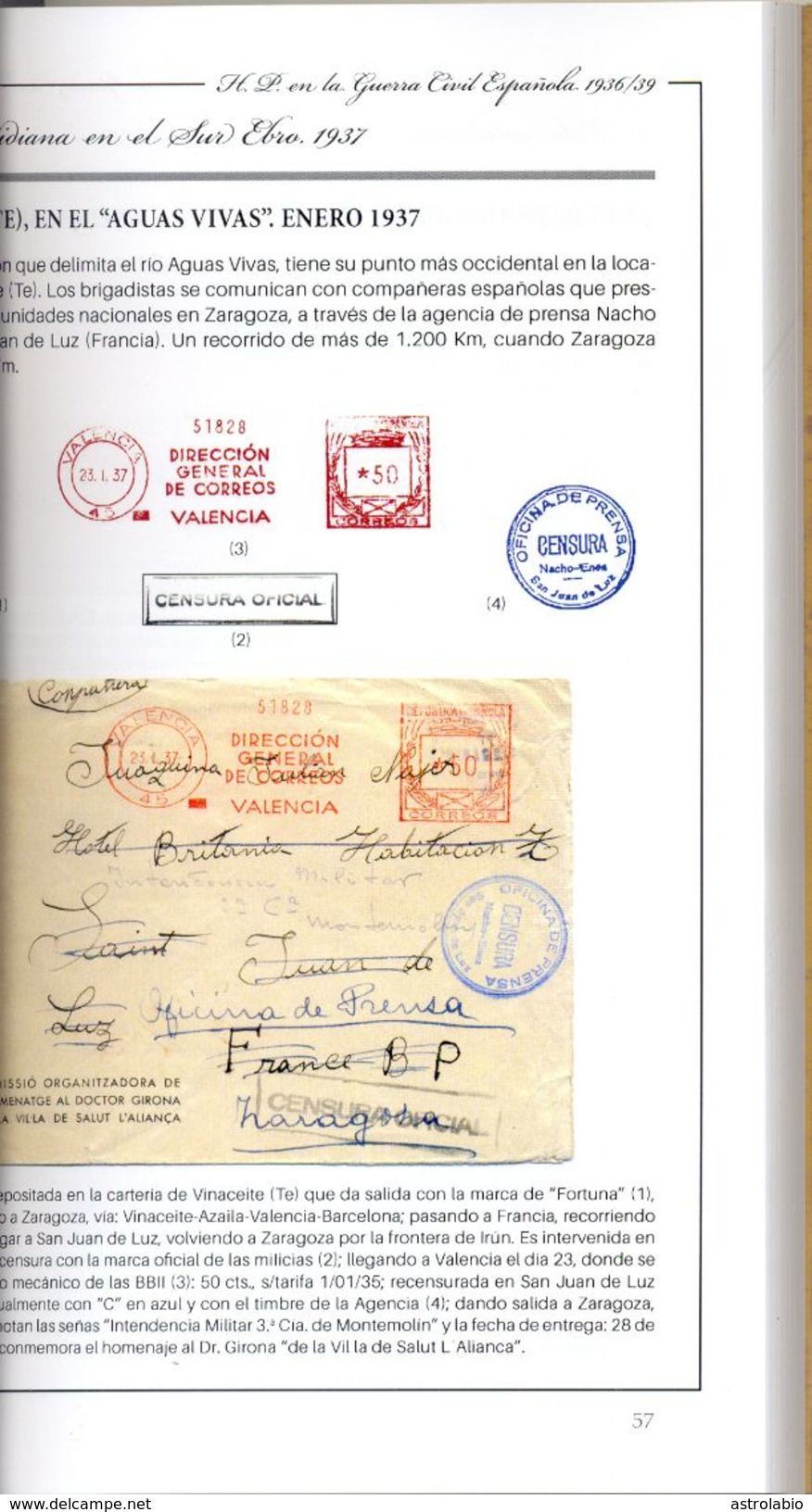 Historia Postal En La Guerra Civil Española Vol II - Teruel 1936-39  Ver 7 Scan - Military Mail And Military History