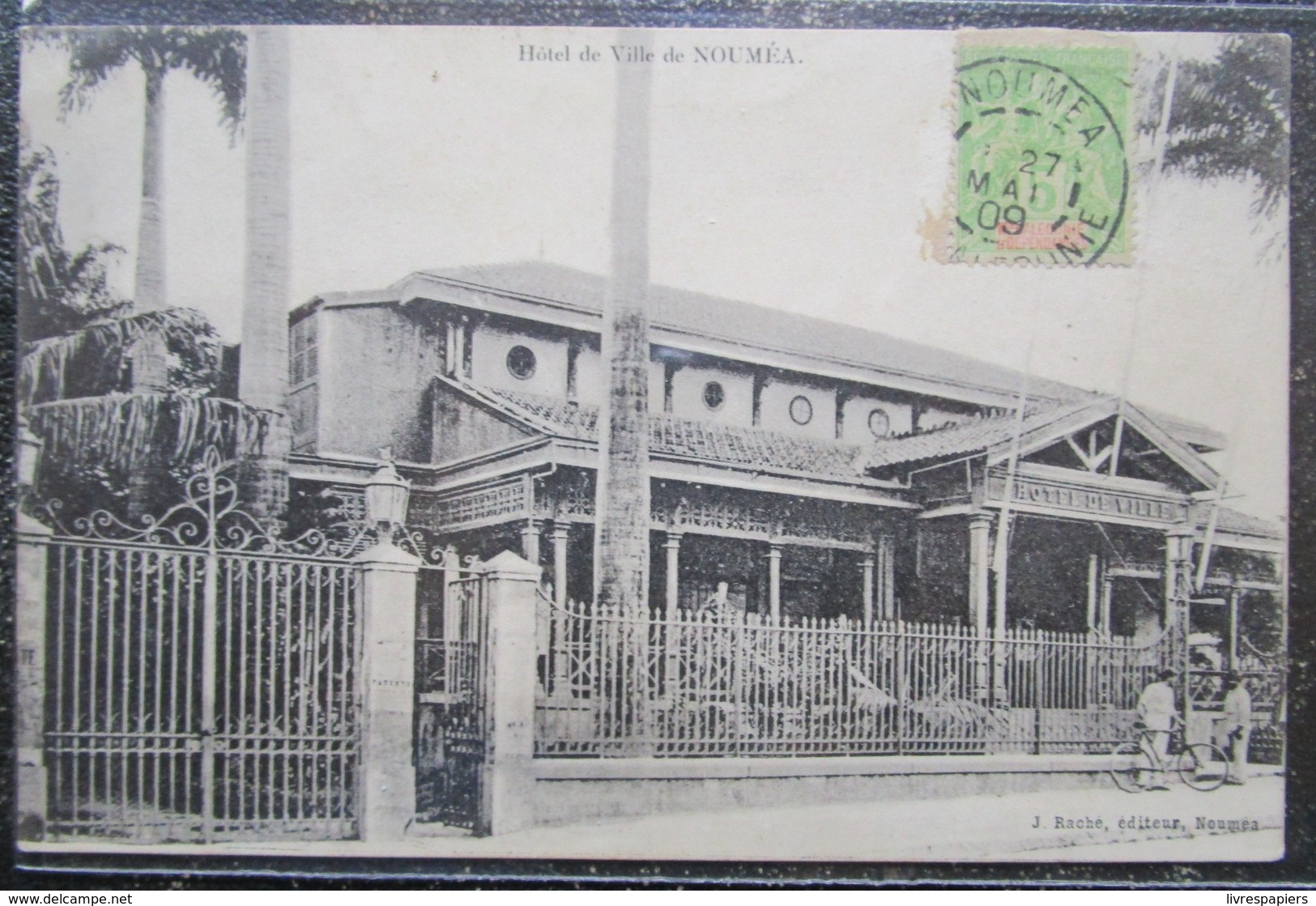 Caledonie Noumea Hotel Ville Cpa Timbrée 1909 - Nouvelle Calédonie