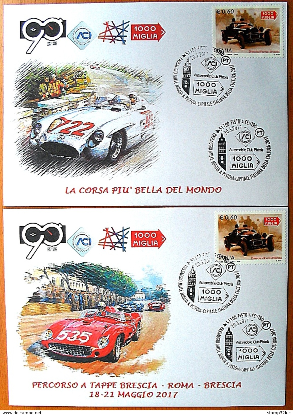 ITALIA ITALY 2017 1000 MIGLIA MILLE MIGLIA 6 Event Covers Fdc One Thousand Miles Car Race UNIQUE - FDC