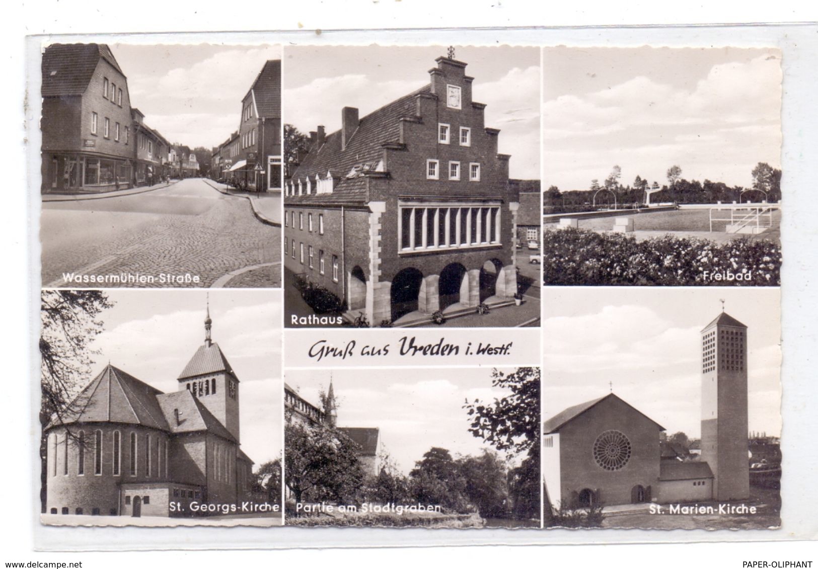 4426 VREDEN, Wassermühlen-Strasse, Freibad, Rathaus, Kirchen, Stadtgraben - Vreden