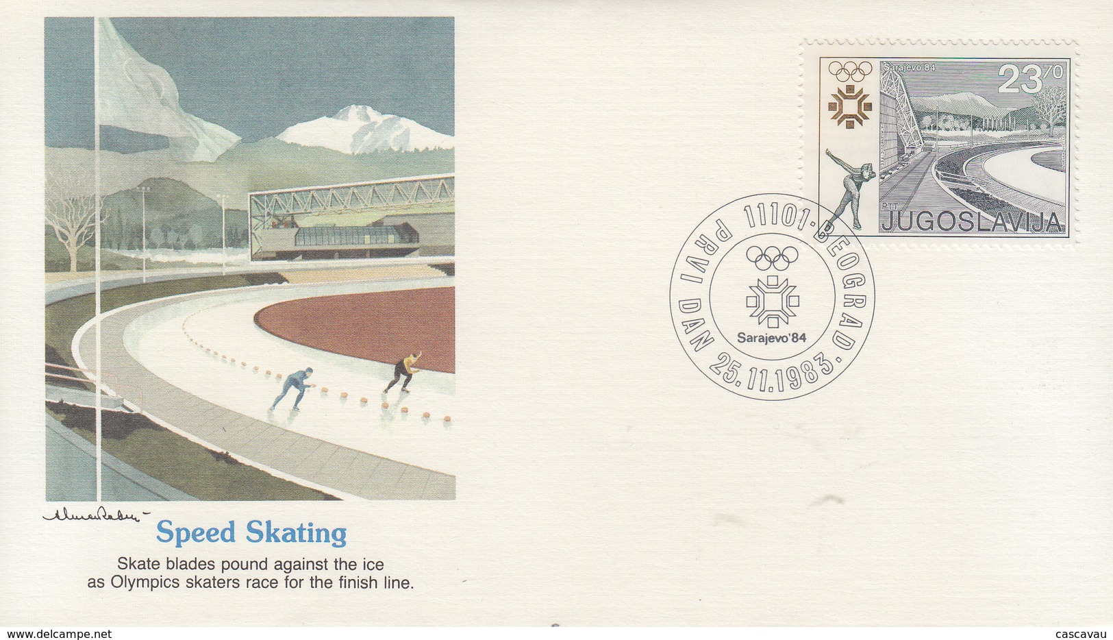 Enveloppe  FDC  1er  Jour   YOUGOSLAVIE    Jeux   Olympiques   SARAJEVO   1984 - Invierno 1984: Sarajevo