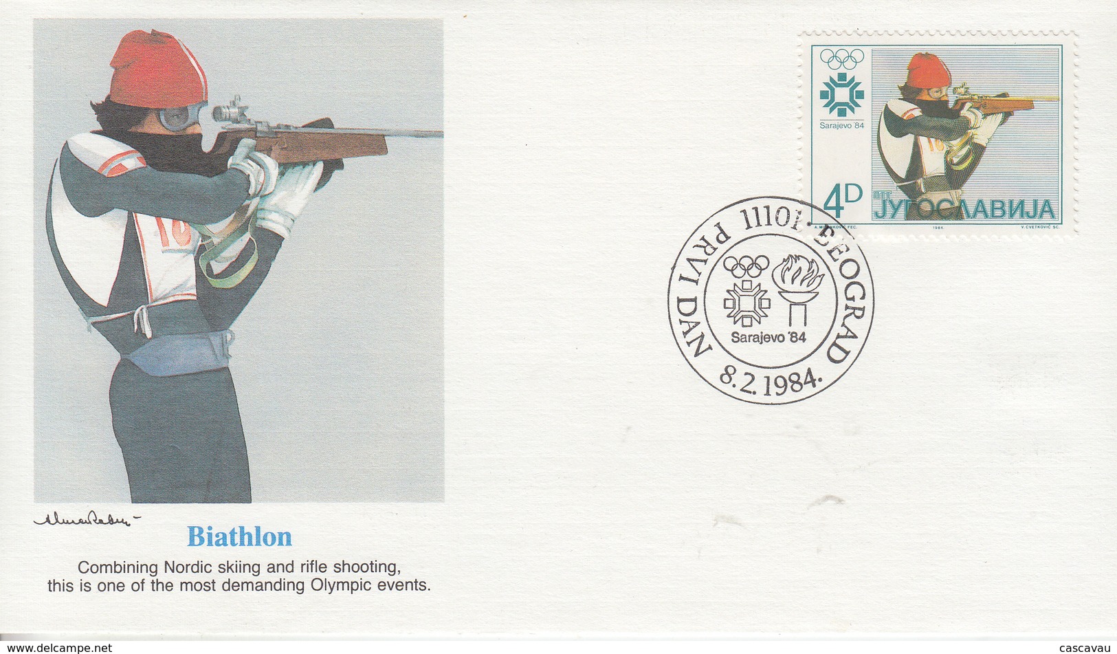 Enveloppe  FDC  1er  Jour   YOUGOSLAVIE    Jeux   Olympiques   SARAJEVO   1984 - Winter 1984: Sarajevo