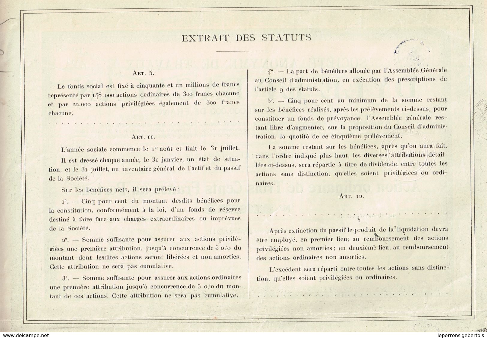 Action Ancienne - Sté Anonyme De Travaux Dyle Et Bacalan - Titre De 1921 - - Industrie