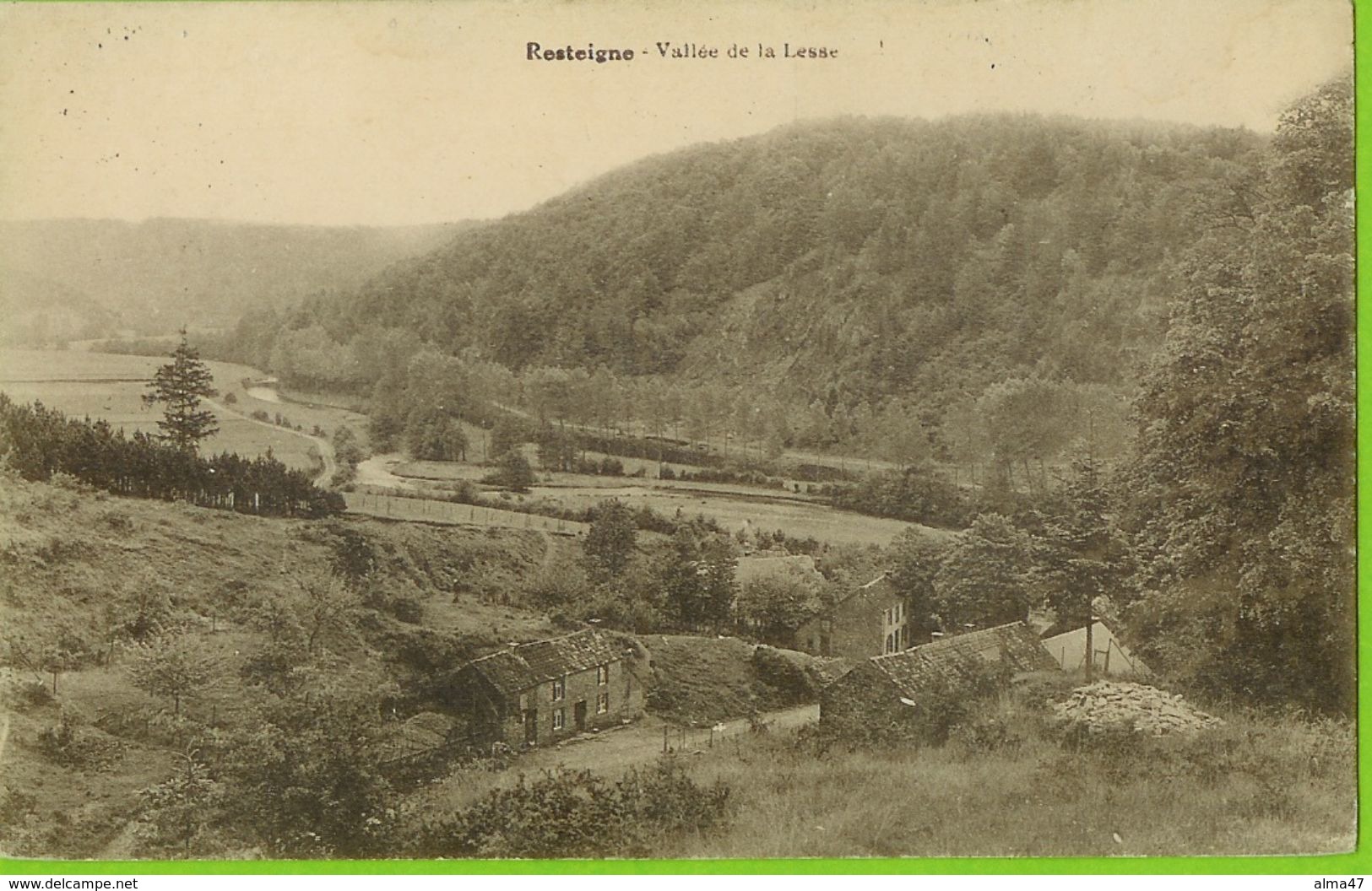 Resteigne - Vallée De La Lesse Avec Maisons - Desaix Edit. Daury-Thiteux Hôtel De La Lesse - Tellin