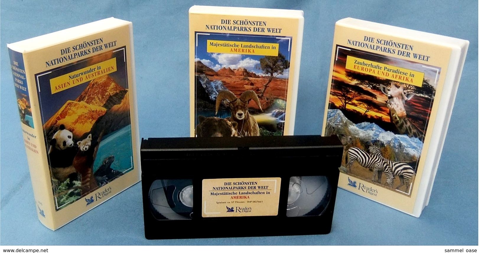 3 X VHS : Die Schönsten Nationalparks Der Welt. -  Europa Und Afrika, Asien Und Australien, Amerika - Documentaire