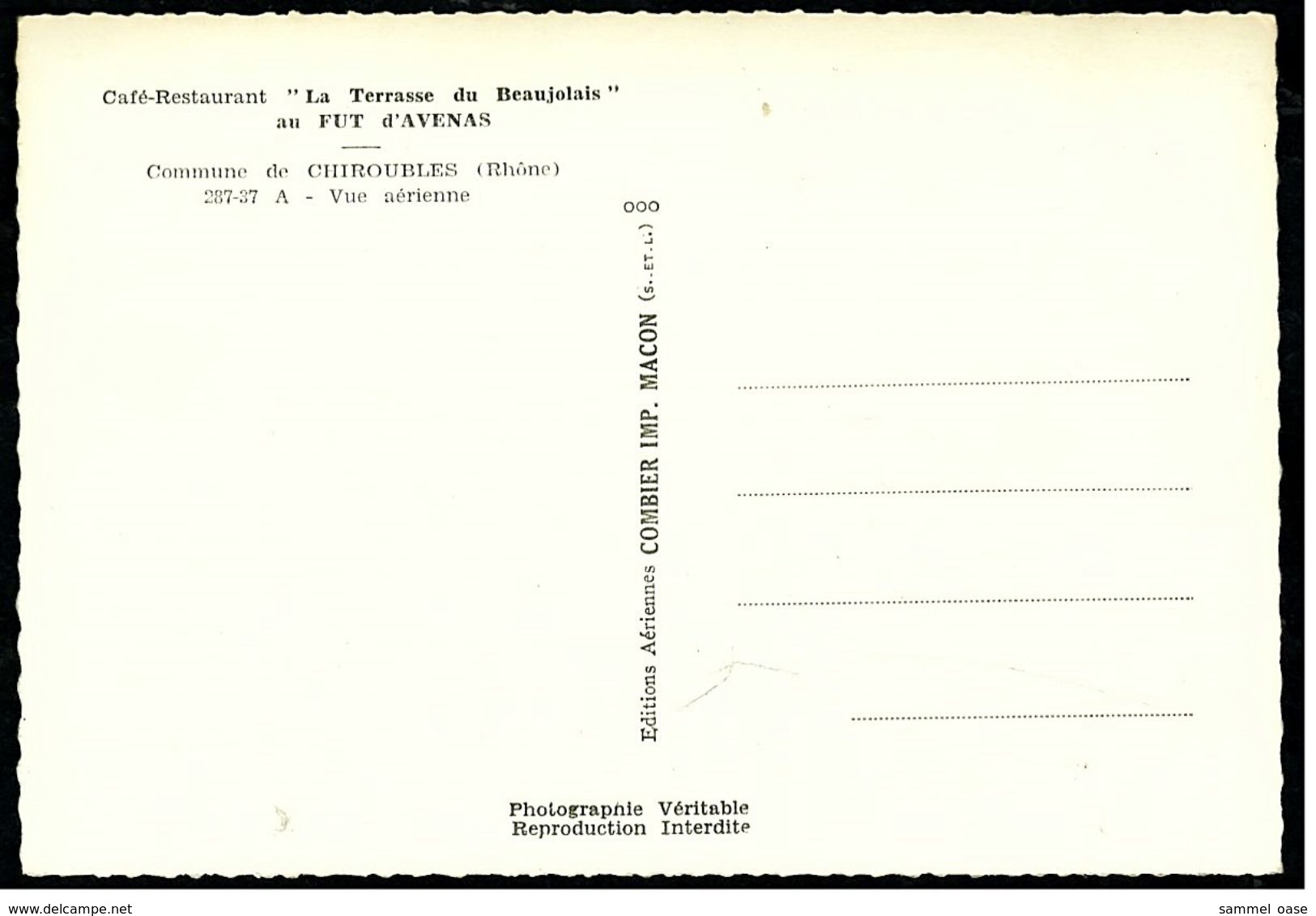 La Terrasse Du Beaujolais - Au Fut D'Avenas - Comne De Chiroubles / Rhone - Aerienne - Carte Postales Ca. 1970   (7483) - Chiroubles