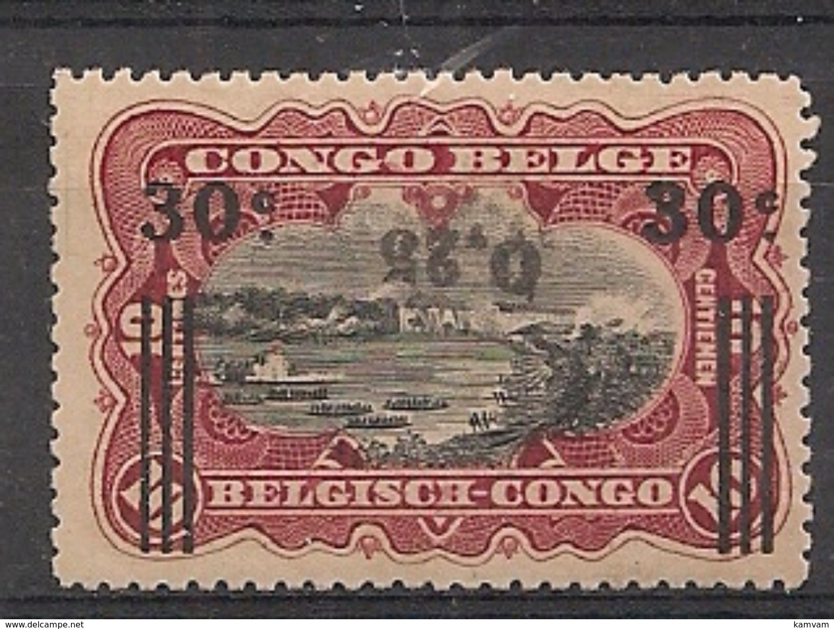 CONGO BELGE 104 MNH NSCH ** Surcharge Renversée - Omgekeerde Opdruk ( Gomme Tropicale Gom) - Unused Stamps