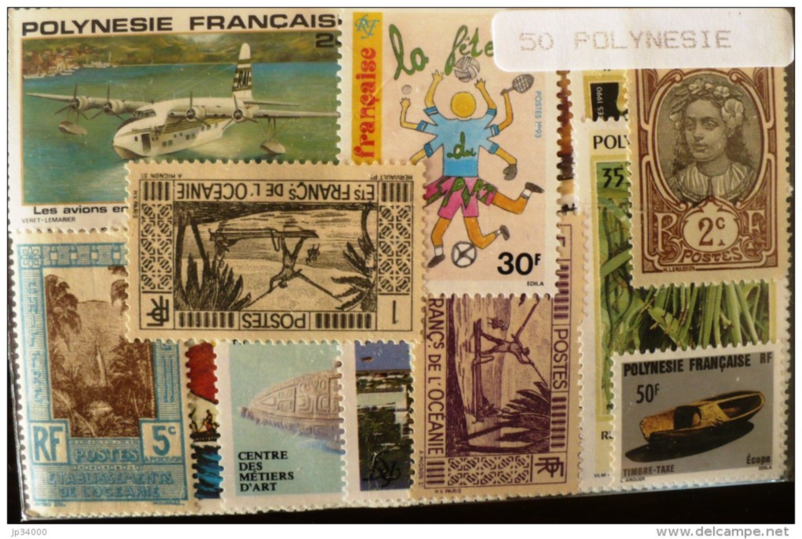 POLYNESIE FRANçAISE  LOT 50 TIMBRES  Tous Differents Neufs ET Obliteres, Bonne Cote - Lots & Serien