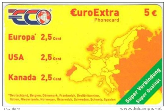 GERMANY Prepaid A-087 - ECO - Map, Europe - Used - [2] Mobile Phones, Refills And Prepaid Cards