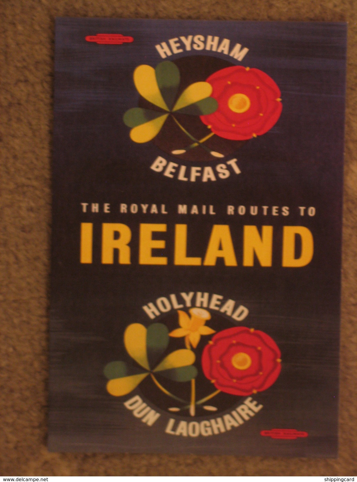 BRITISH RAIL HEYSHAM-BELFAST ROUTES TO IRELAND - MODERN POSTER ADVERT - Fähren