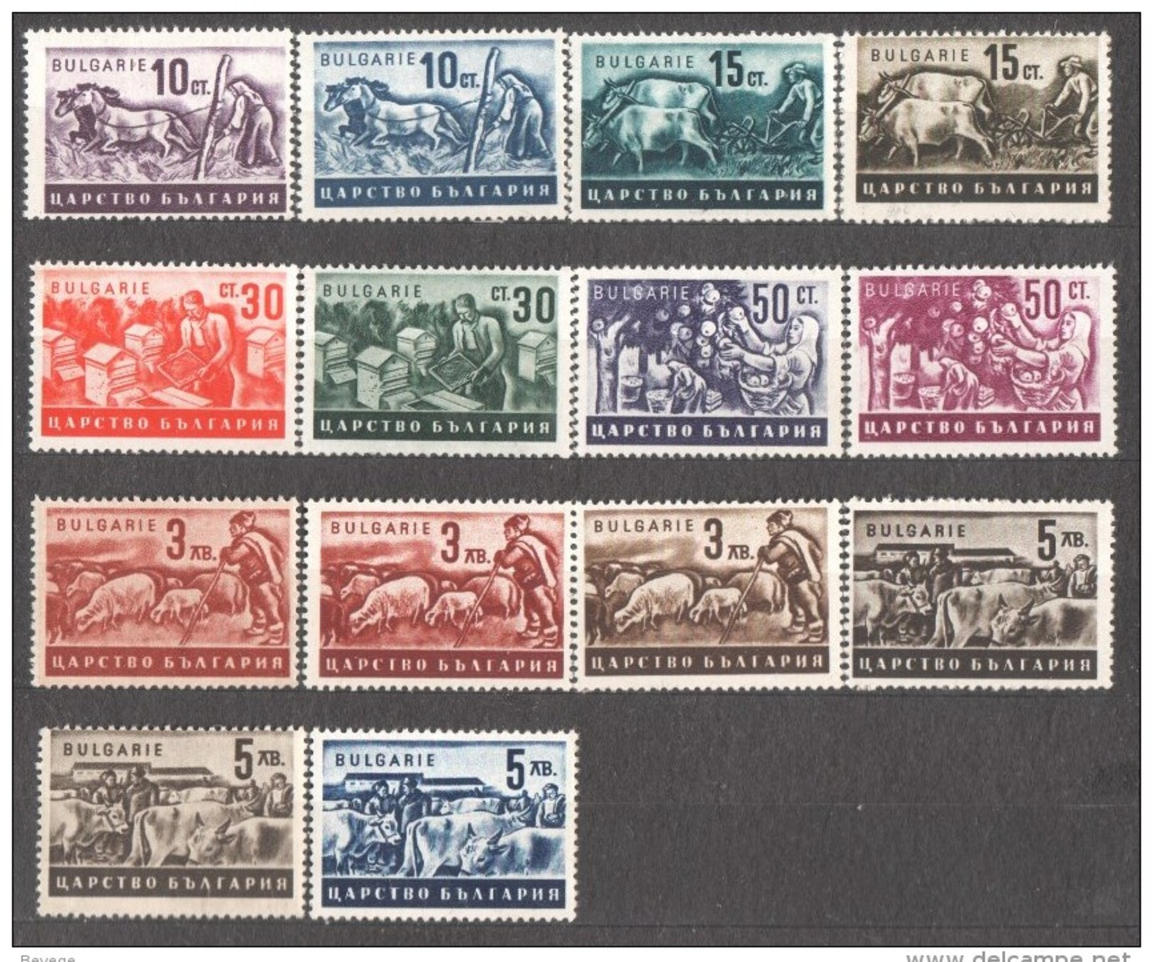 46-163 // BG -1940 BULG. WIRTSCHAFT -  BULGARIAN  ECONOMY    Mi  412/23 +a+b ** Full Set ! - Unused Stamps