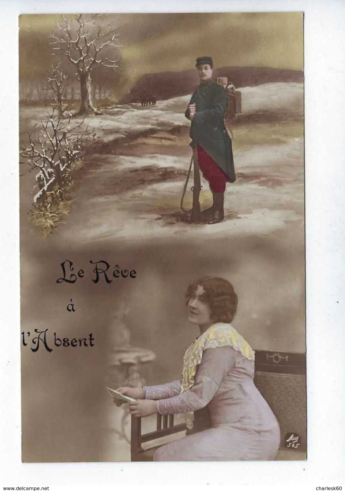 CPA Carte Photo Guerre 1914 1918 Patriotique Le Rêve à L'absent N° 545 Mug - Guerre 1914-18