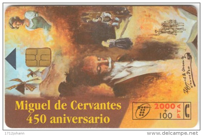 SPAIN B-169 Chip Telefonica - Anniversary, Miguel Cervantes - Used - Basic Issues