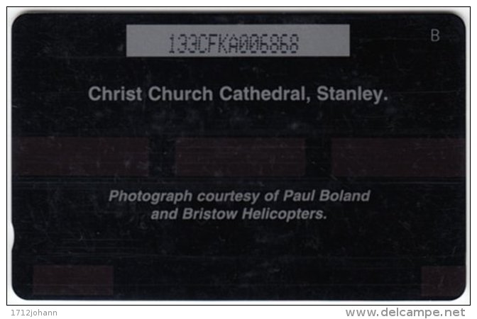 FALKLAND ISLANDS A-110 Magnetic Cable&amp;Wireless - View, Church - 133CFKA - Used - Falkland Islands