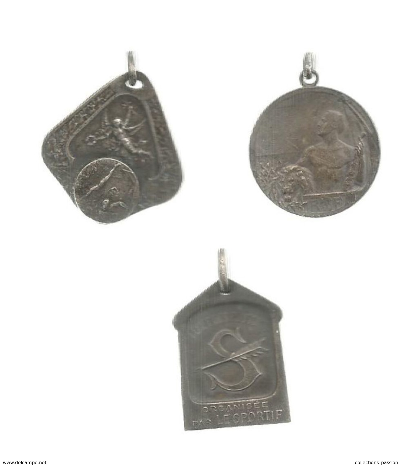 Médaille , 2 Scans, SPORTS , LOT DE 3 MEDAILLES - Other & Unclassified