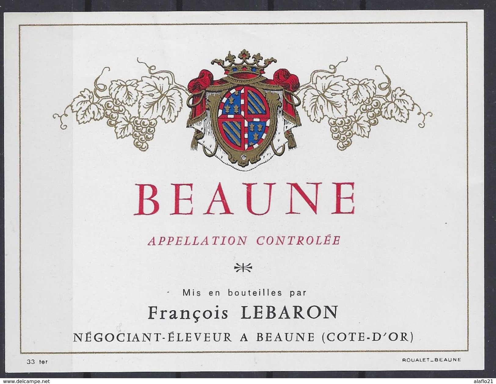 ETIQUETTE BEAUNE - Lebaron - Bourgogne