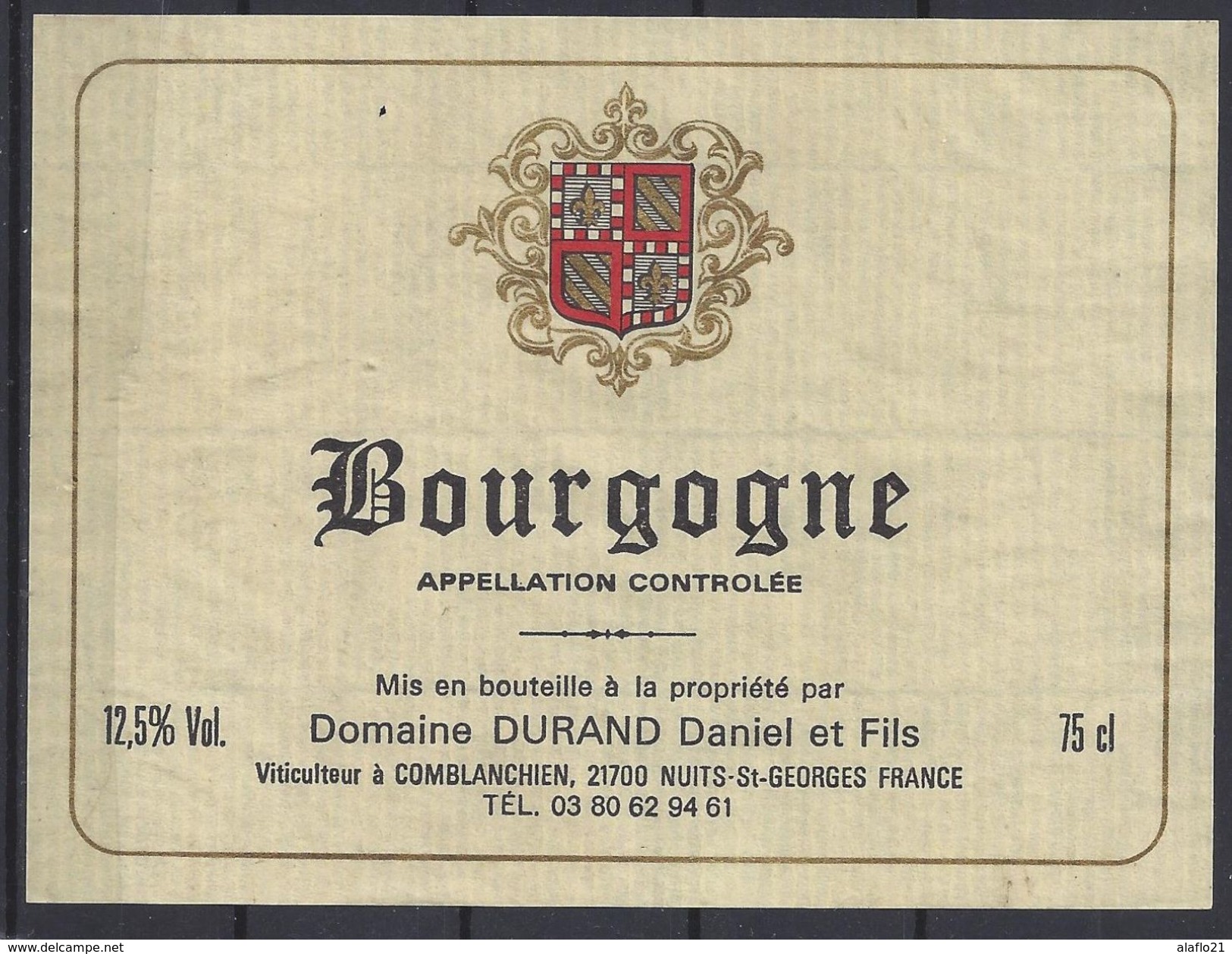 ETIQUETTE BOURGOGNE - Domaine Durand - Bourgogne