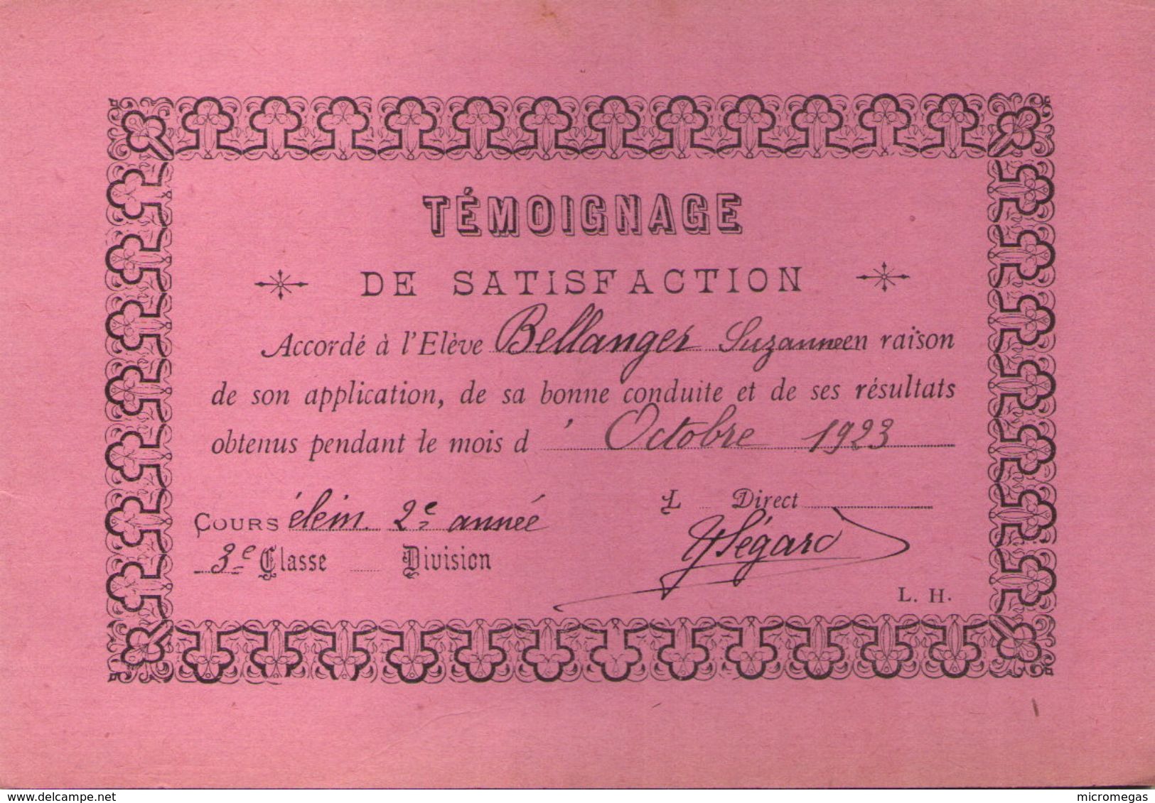 Lot deTémoignages de satisfaction, Billets d'honneur, Bons Points, tous scannés