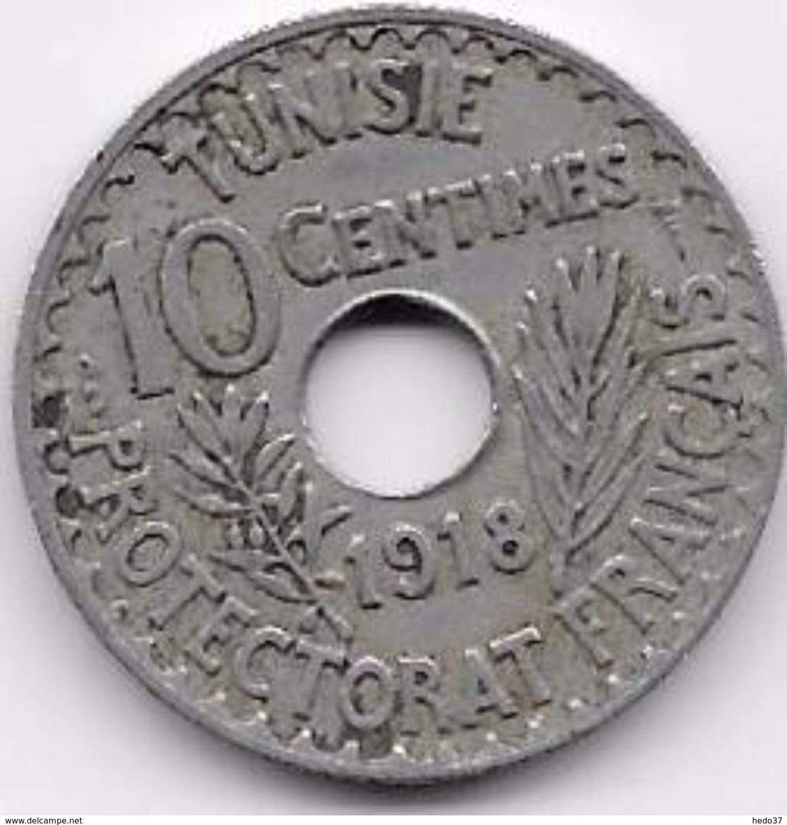 Tunisie 10 Centimes 1918 - Autres – Afrique