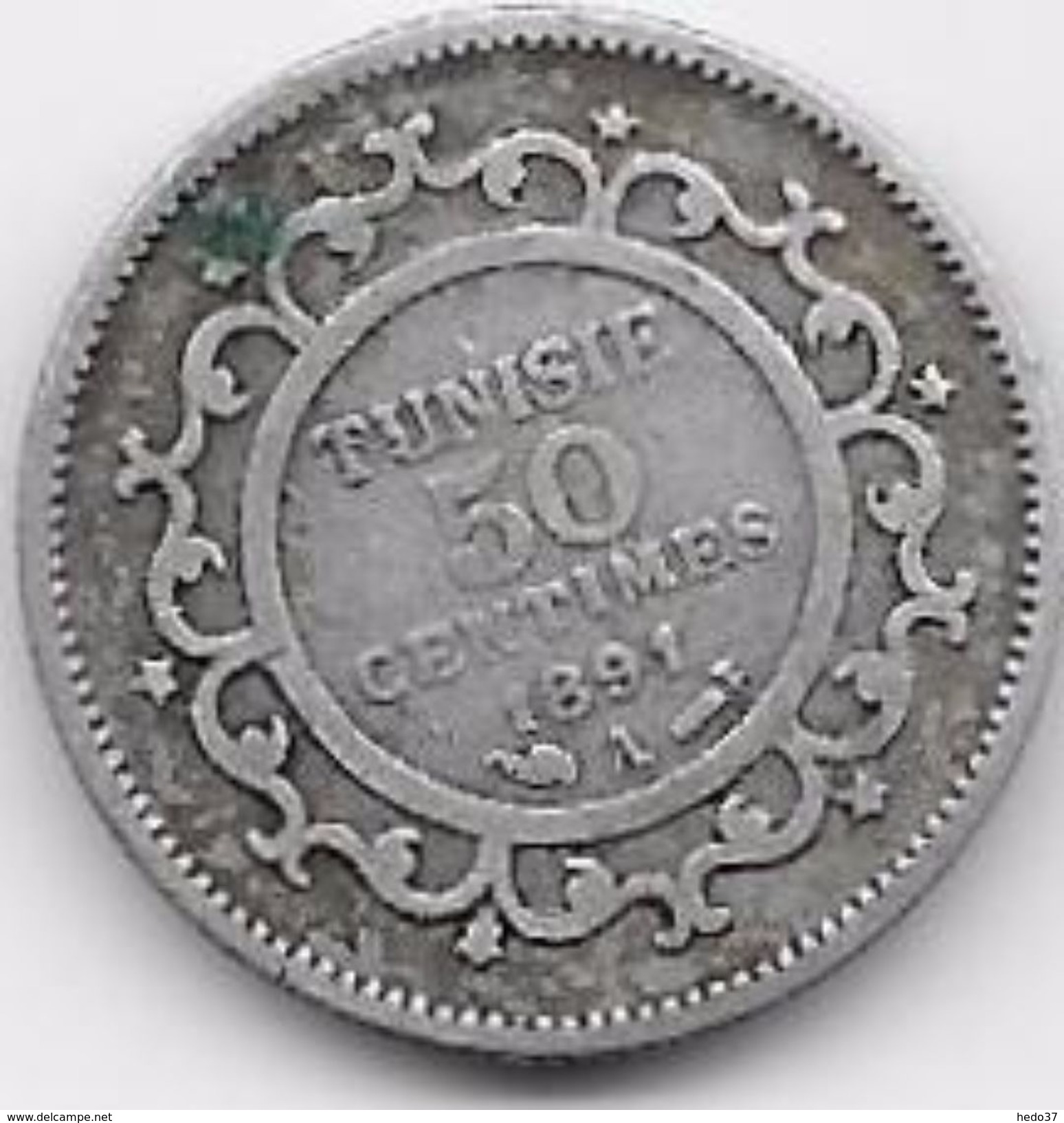 Tunisie 50 Centimes 1891 Argent - Autres – Afrique