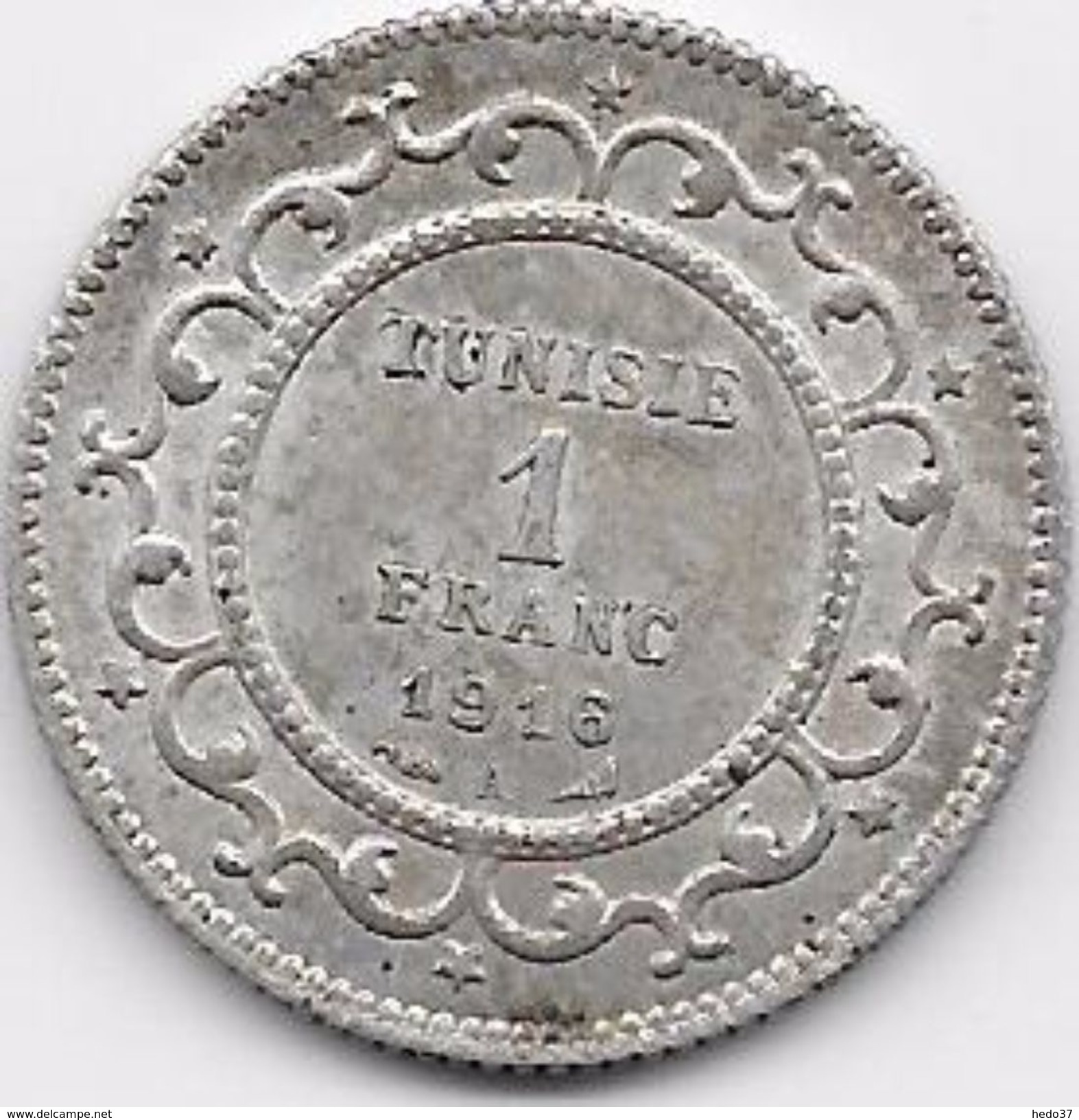 Tunisie 1 Franc 1916 Argent - Autres – Afrique