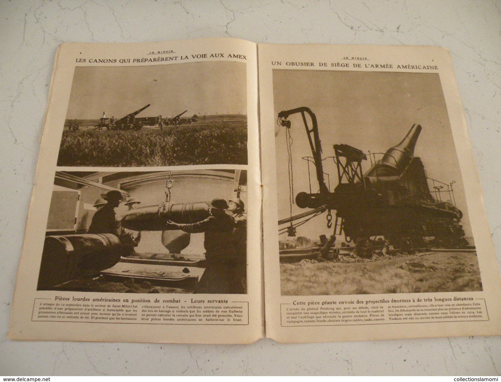 Le Miroir Guerre 1914/1918>Journal N°253 > 29.9.1918>Un Obusier Américain,Les Américains Sur Le Front,Ville De St Michel - Guerre 1914-18