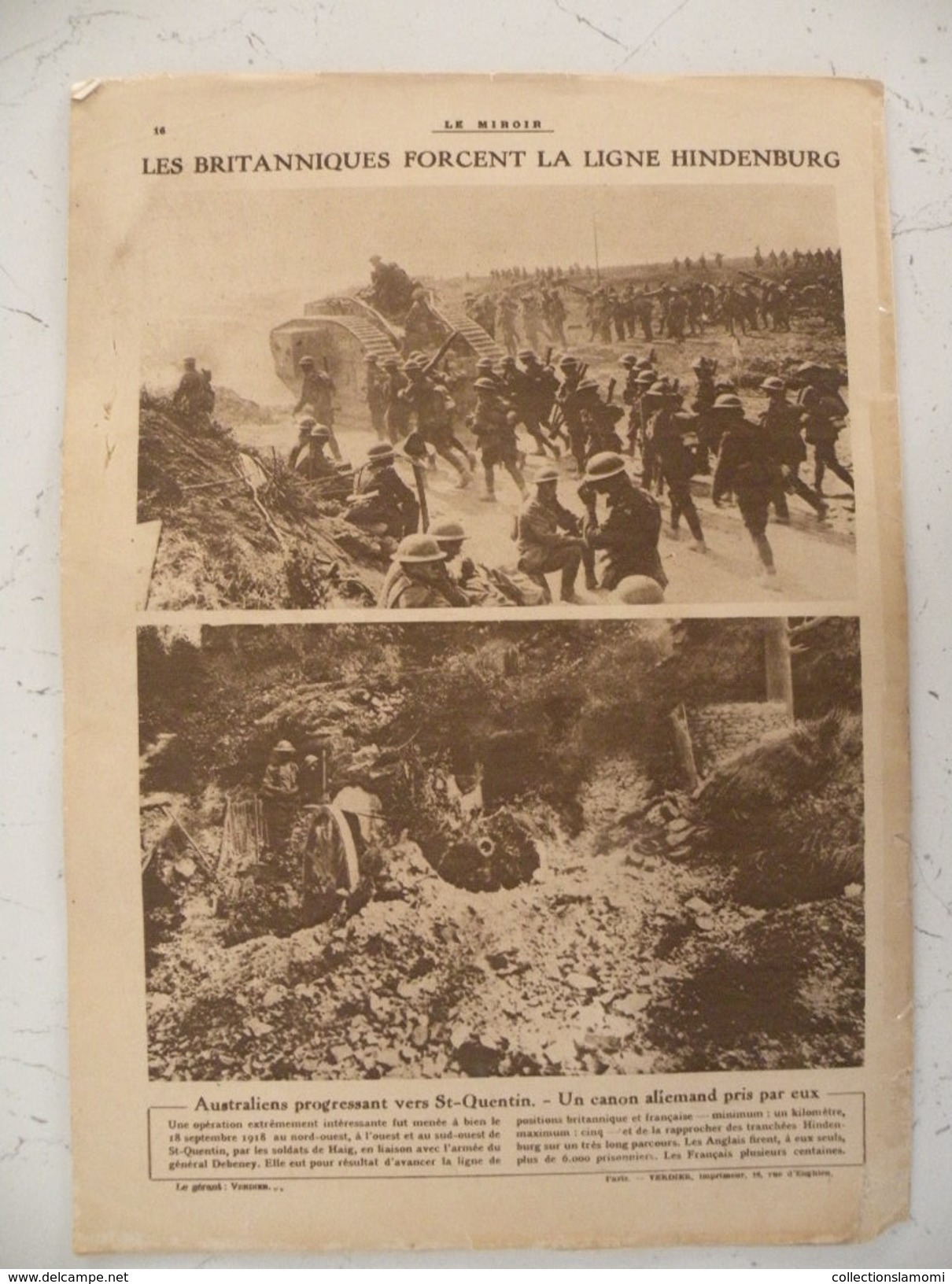 Le Miroir Guerre 1914/1918>Journal N°253 > 29.9.1918>Un Obusier Américain,Les Américains Sur Le Front,Ville De St Michel - Guerre 1914-18