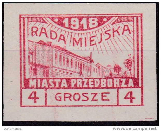 POLAND Przedborz Local Fi 8A Mint Hinged Signed Mikulski T.2 - Other & Unclassified