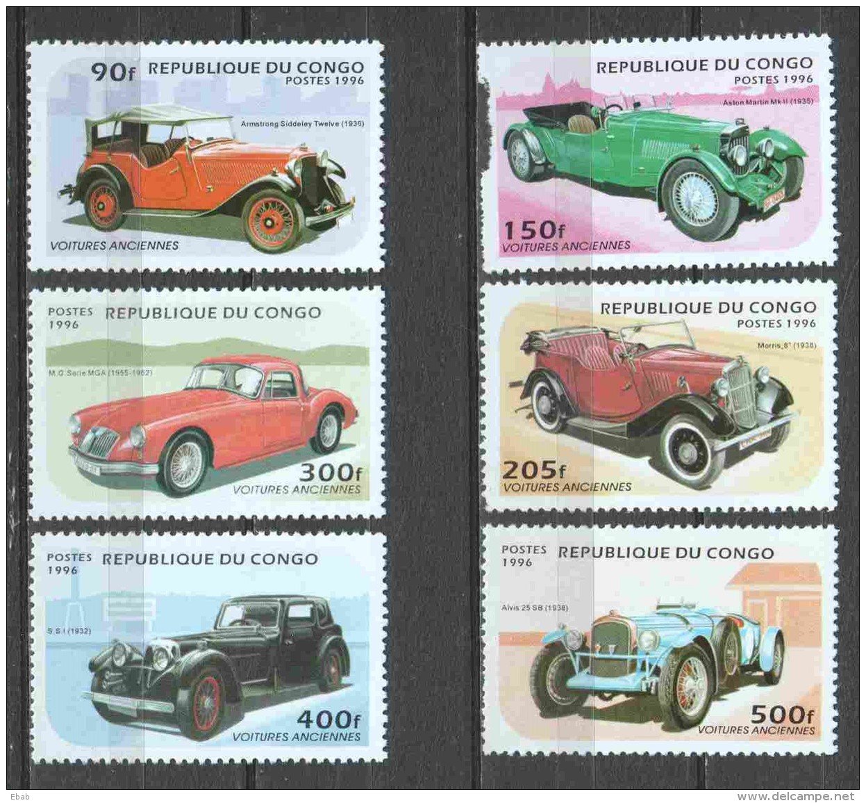 Congo 1996 Mi 1462-1467 MNH CLASSIC CARS (see Scan) - Auto's