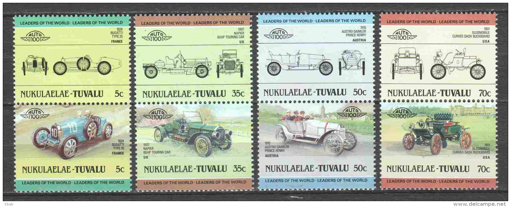 Nukulaelae-Tuvalu 1985 Mi 25-32 MNH CLASSIC CARS - Voitures