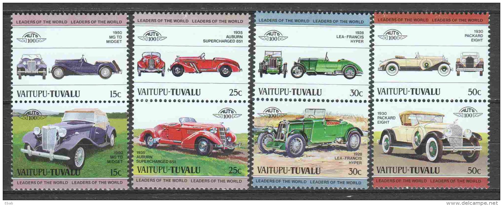 Vaitupu-Tuvalu 1983 Mi 1-8 MNH CLASSIC CARS - Voitures