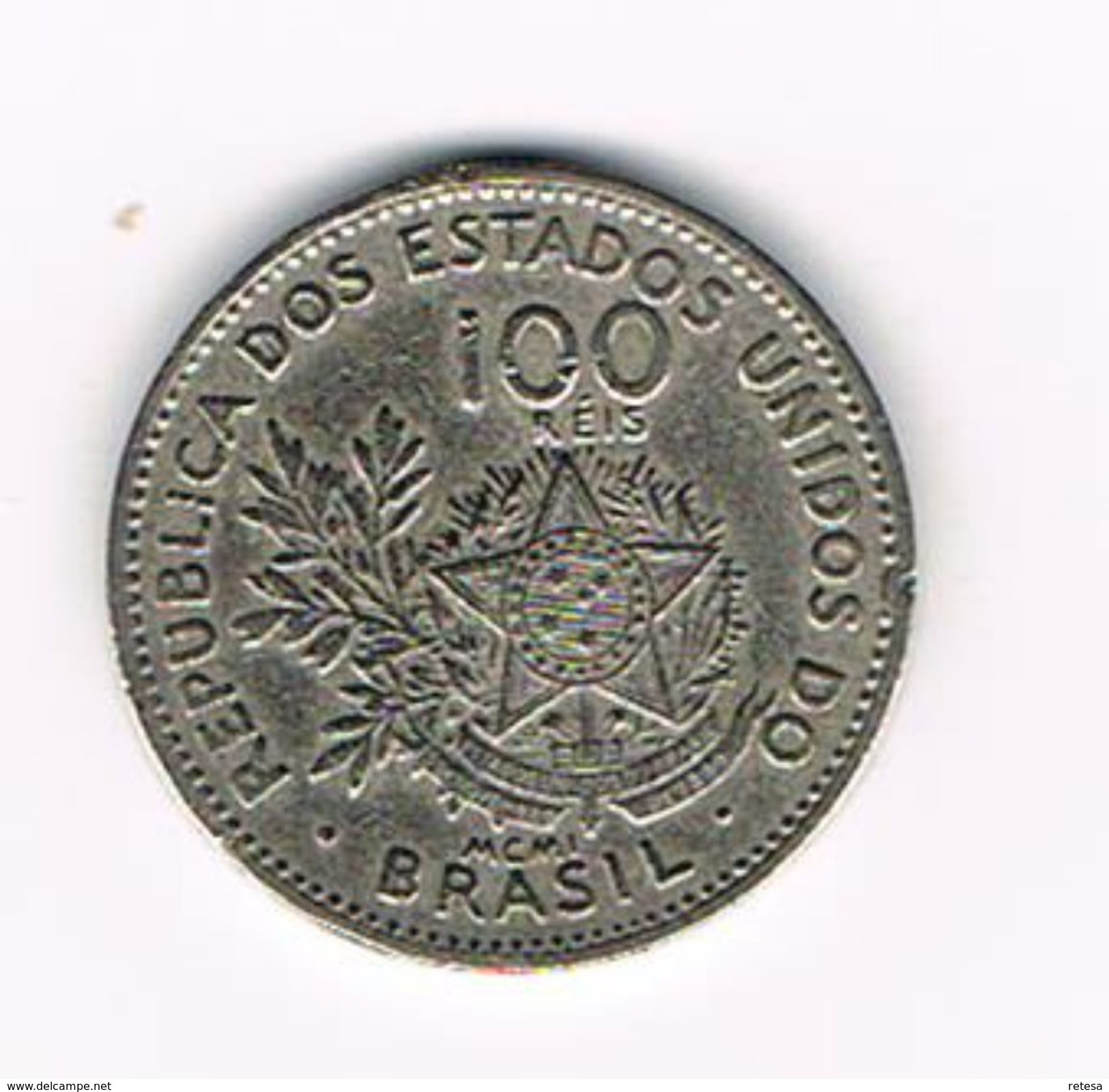 )   BRAZILIE  100  REIS MCMI ( 1901 ) - Brésil