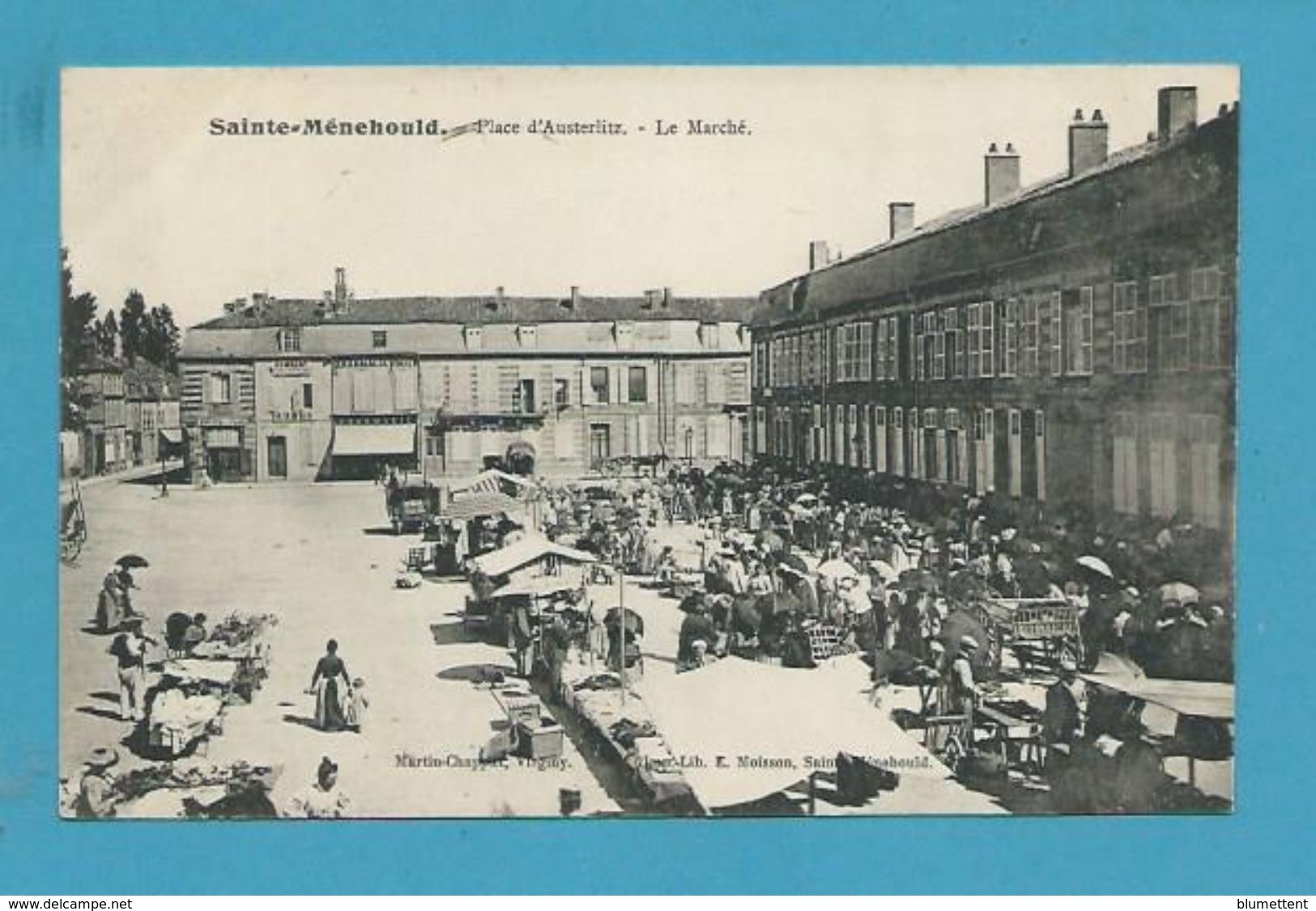 CPA Le Marché Place D'Austerlitz SAINTE-MENEHOULD 51 - Sainte-Menehould