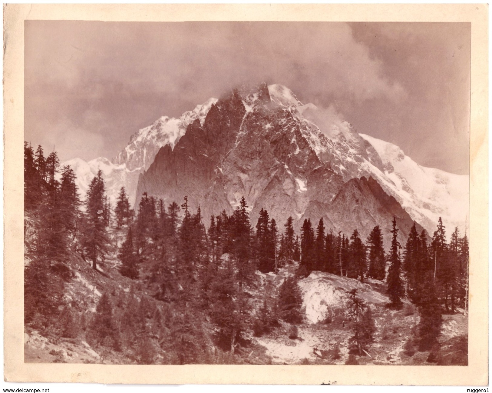 Foto Albumina Il Monte Bianco Dal Versante Italiano - Autres & Non Classés