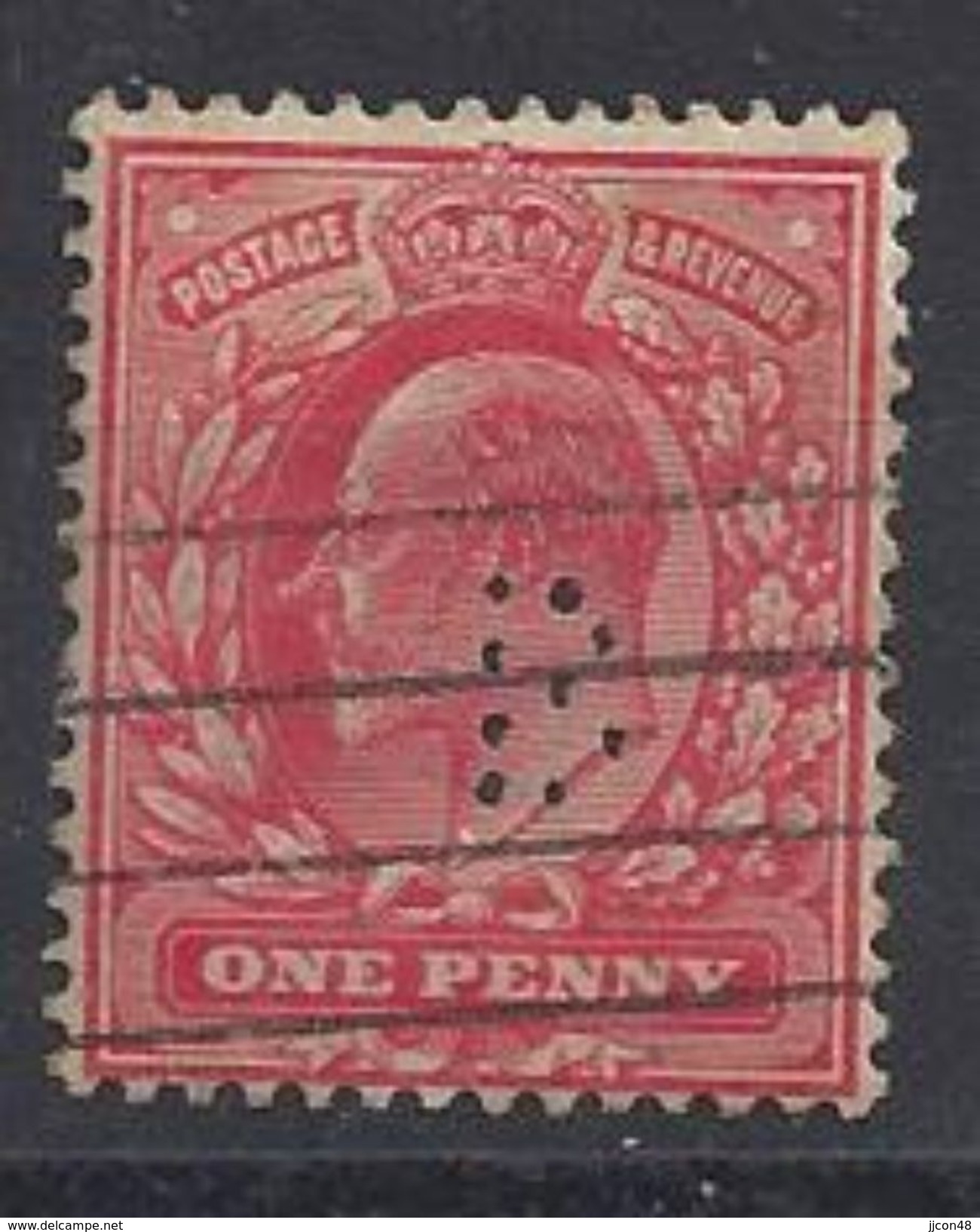 GB 1902 KE VII. 1d (o) SG.219. Mi.104. (perfin. B) - Perfins