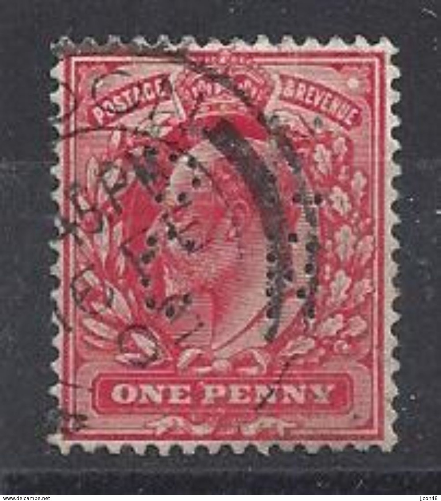 GB 1902 KE VII. 1d (o) SG.219. Mi.104. (perfin. S E C R) - Perforadas