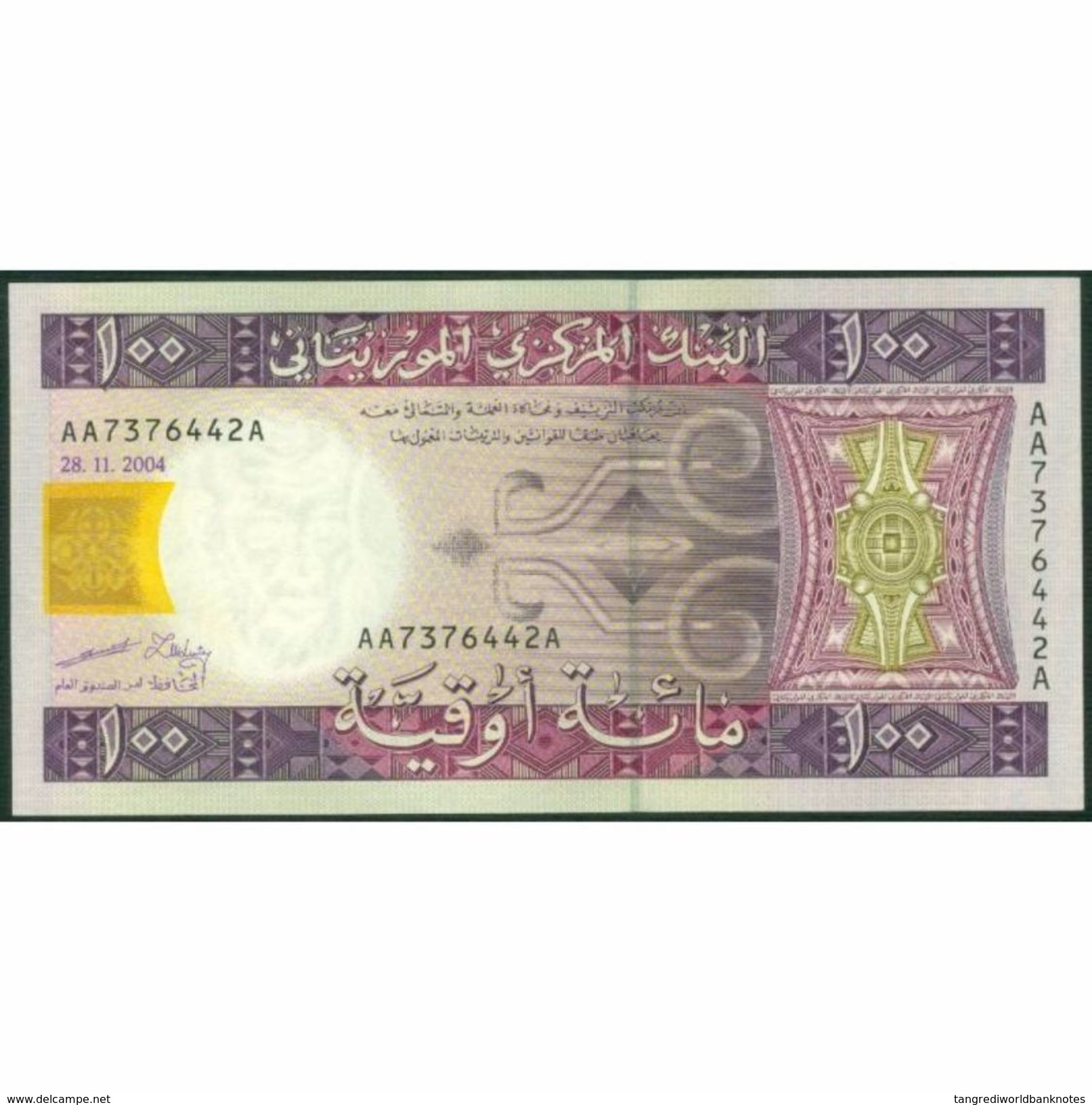 TWN - MAURITANIA 10a - 100 Ouguiya 28.11.2004 PREFIX AA-A UNC - Mauritania